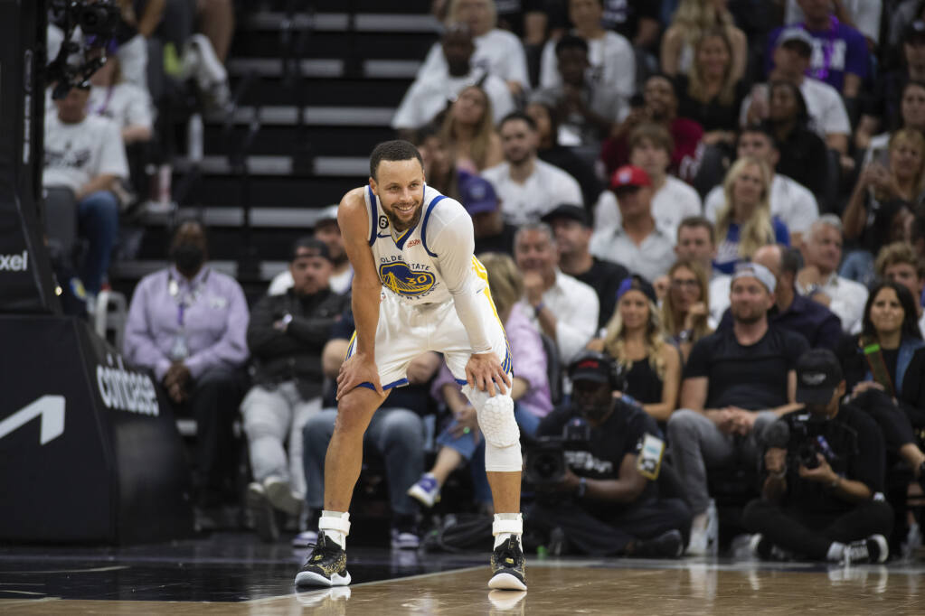 Stephen Curry of the Golden State Warriors is seen during the game