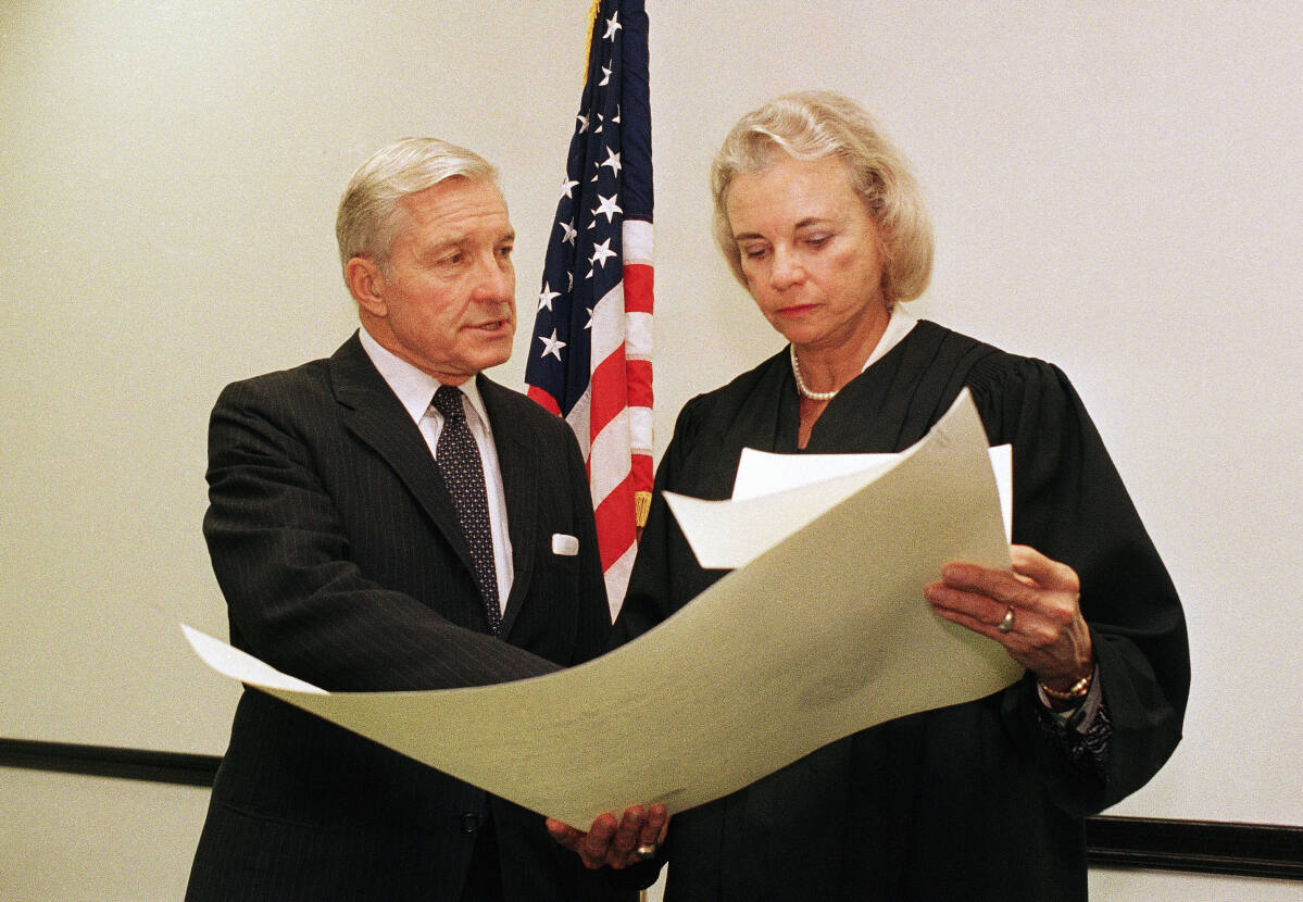 The first female justice was Sandra Day O'Connor. Biden desired for her to take ownership of it