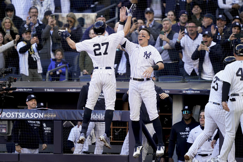 X 上的The Yankee “Fan”：「Aaron Judge and Giancarlo Stanton in the