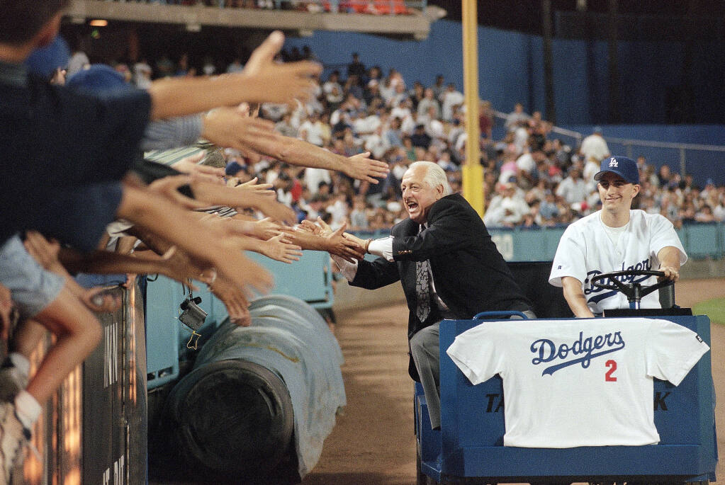 1998 Tommy Lasorda Los Angeles Dodgers Game Worn Jersey