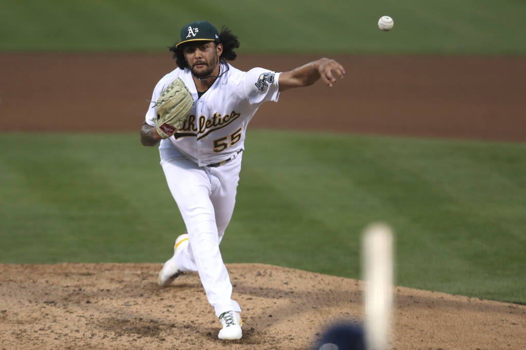 Sean Manaea pitches 7 scoreless innings to end skid against