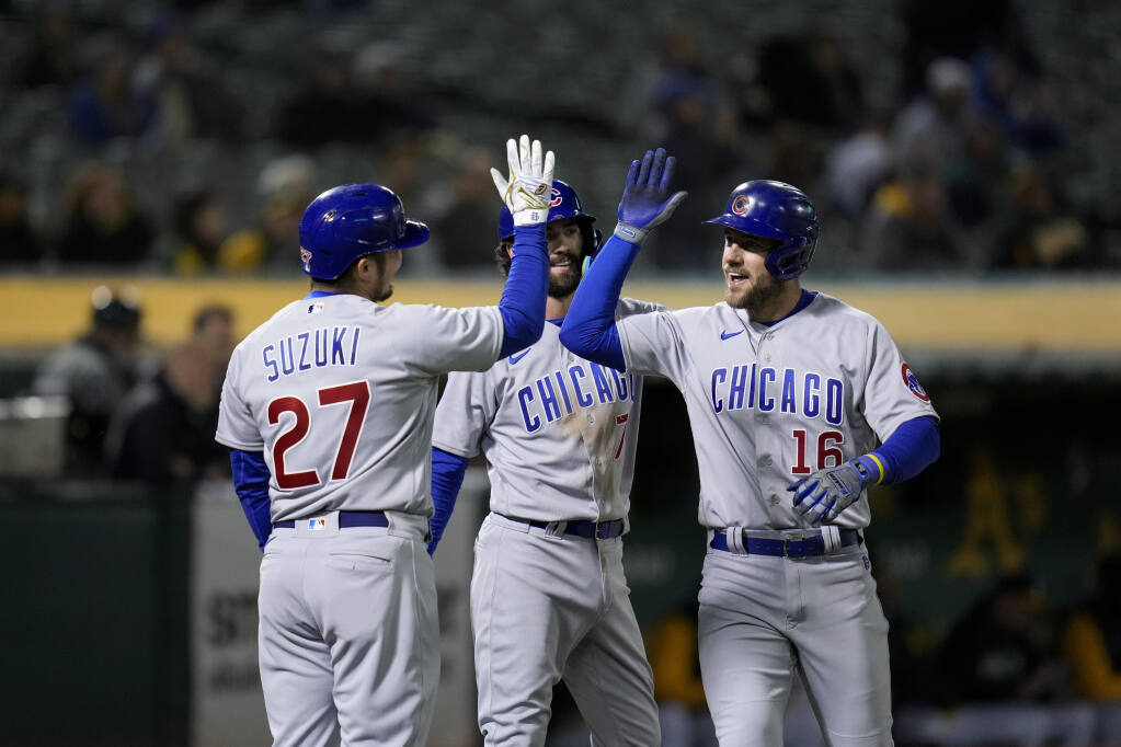 Wisdom powers up as Cubs win series against Dodgers