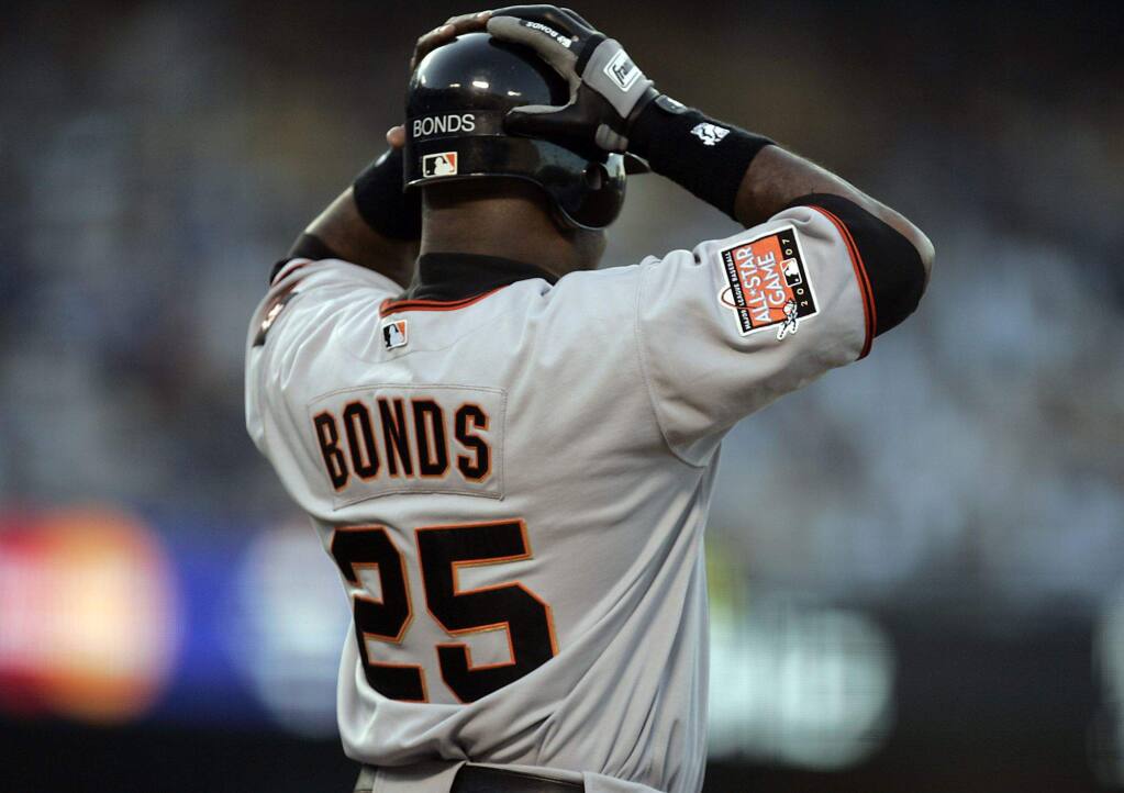 Barry Bonds in the Turn Forward the Clock Giants jersey