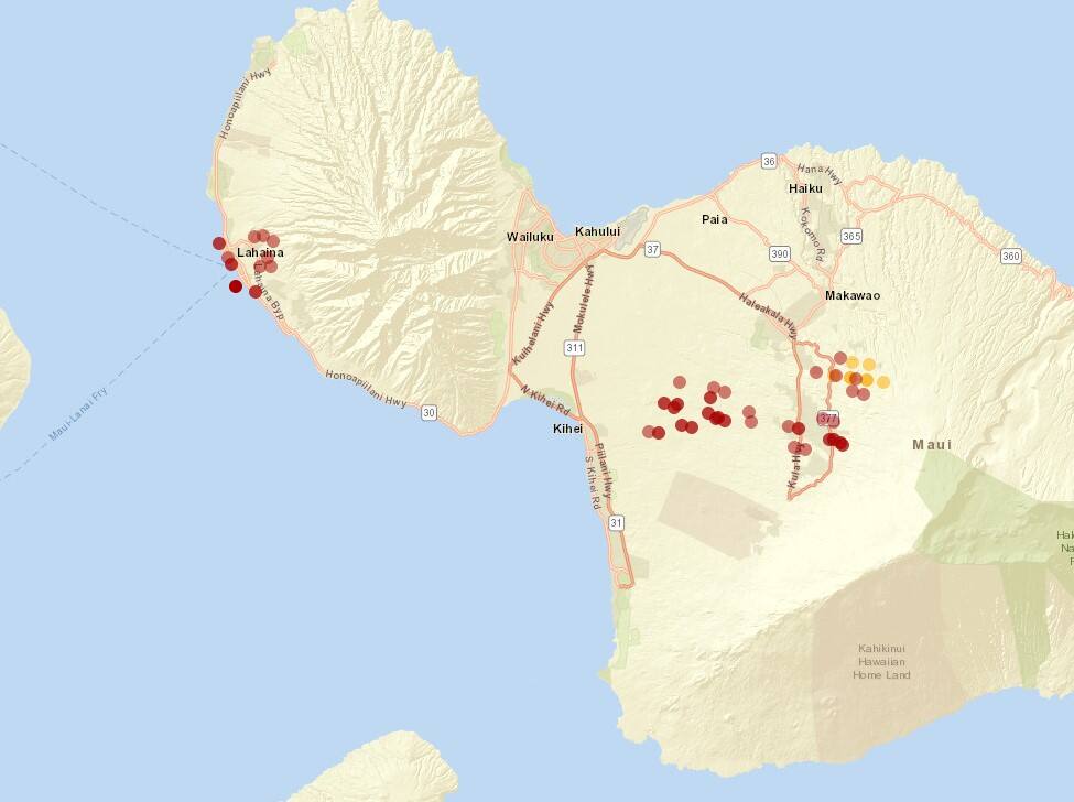 Maui Fires Map
