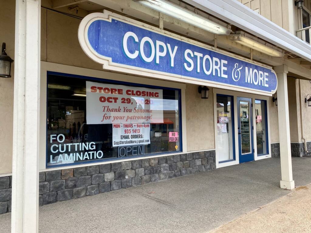 Sonoma's Copy Store & More to close