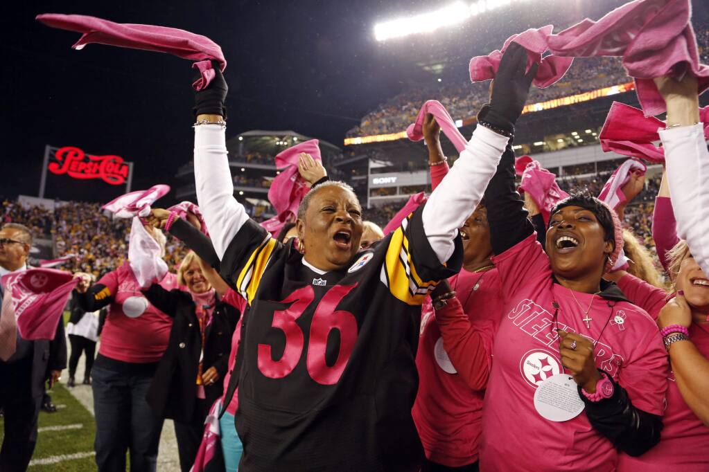 NFL colored in pink during Breast Cancer Awareness Month