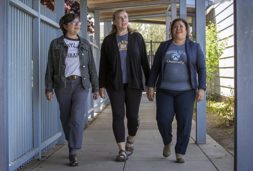 Las Tres Amigas mark last year together as Adele Harrison Middle School's  dual immersion team