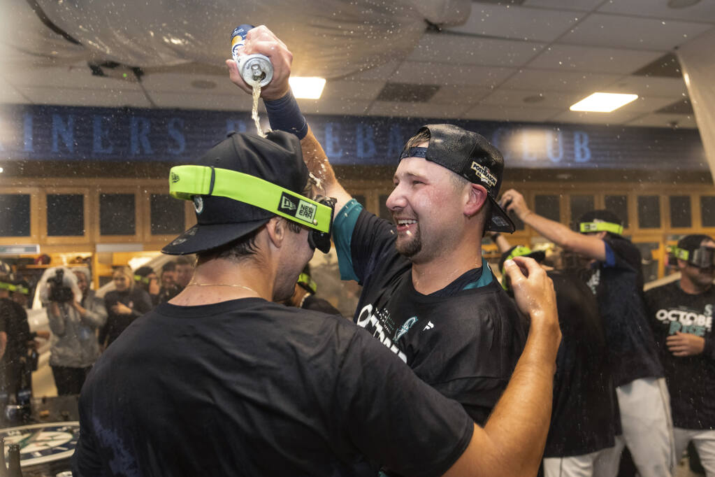Mariners' 21-year playoff wait ends on Raleigh's walk-off HR - The San  Diego Union-Tribune