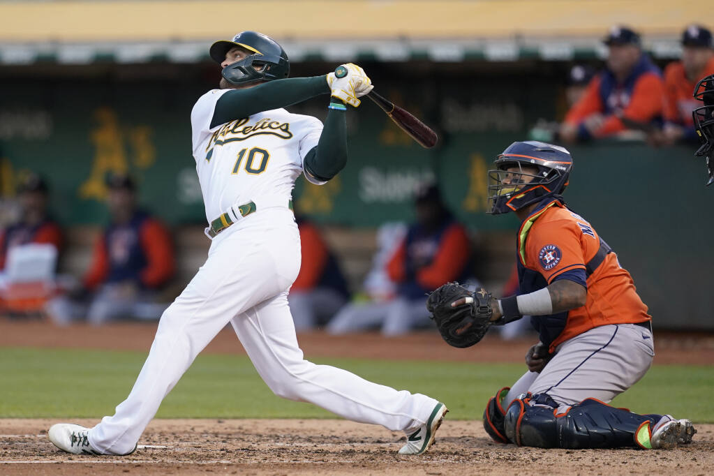 Chad Pinder's grand slam pushes A's past Astros