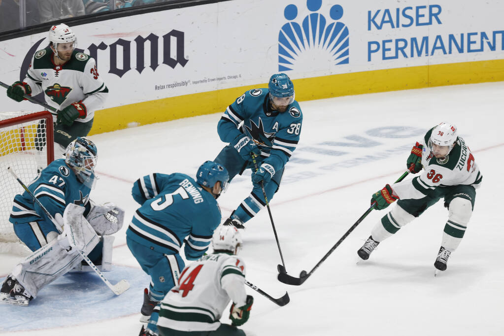 Mats Zuccarello of the Minnesota Wild skates during the game