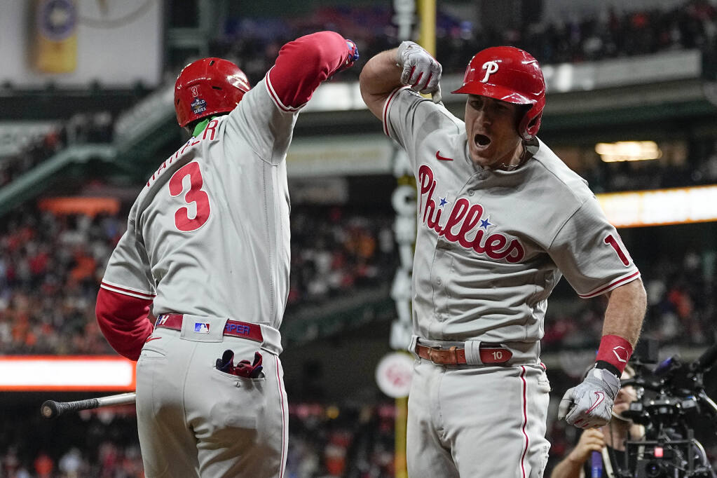 J.T. Realmuto, Phillies rally past Astros in 10 to open World Series