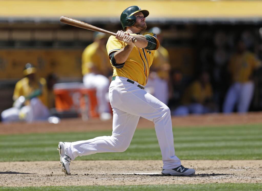 A's break up Rangers no-hitter in 9th but lose 5-1