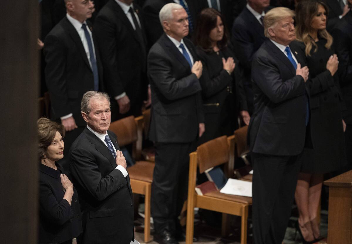 Presidents Club Assembles For Bush Funeral Trump On Fringes