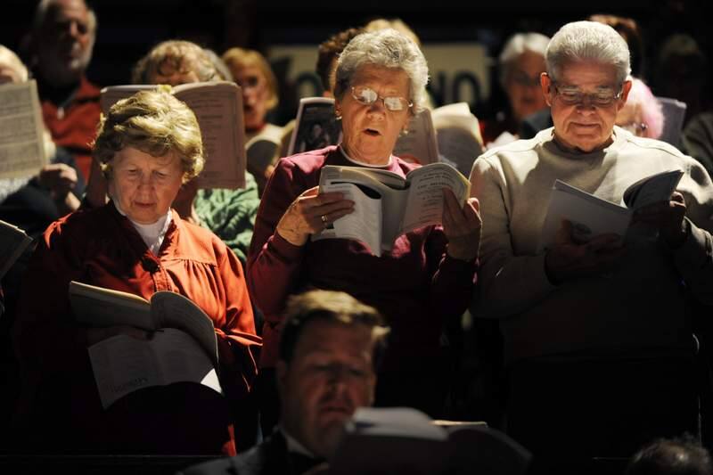 Voices raised, together, at SingAlong Messiah