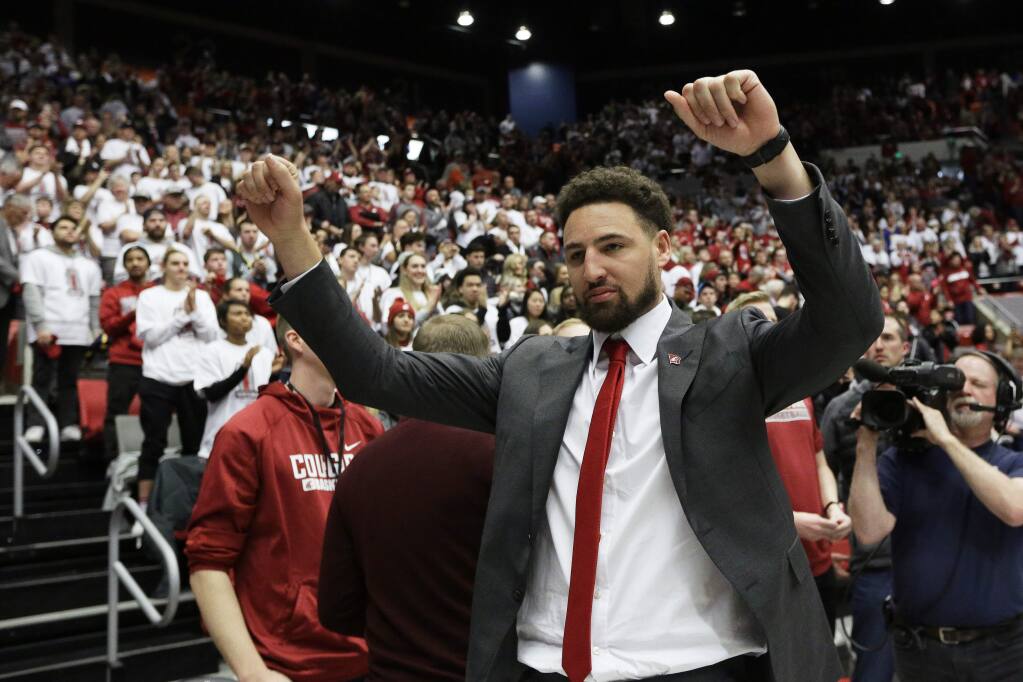 Steph Curry in Pullman for Klay Thompson's jersey retirement, News