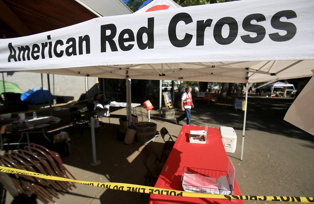 Red Cross under shelter operation in fire