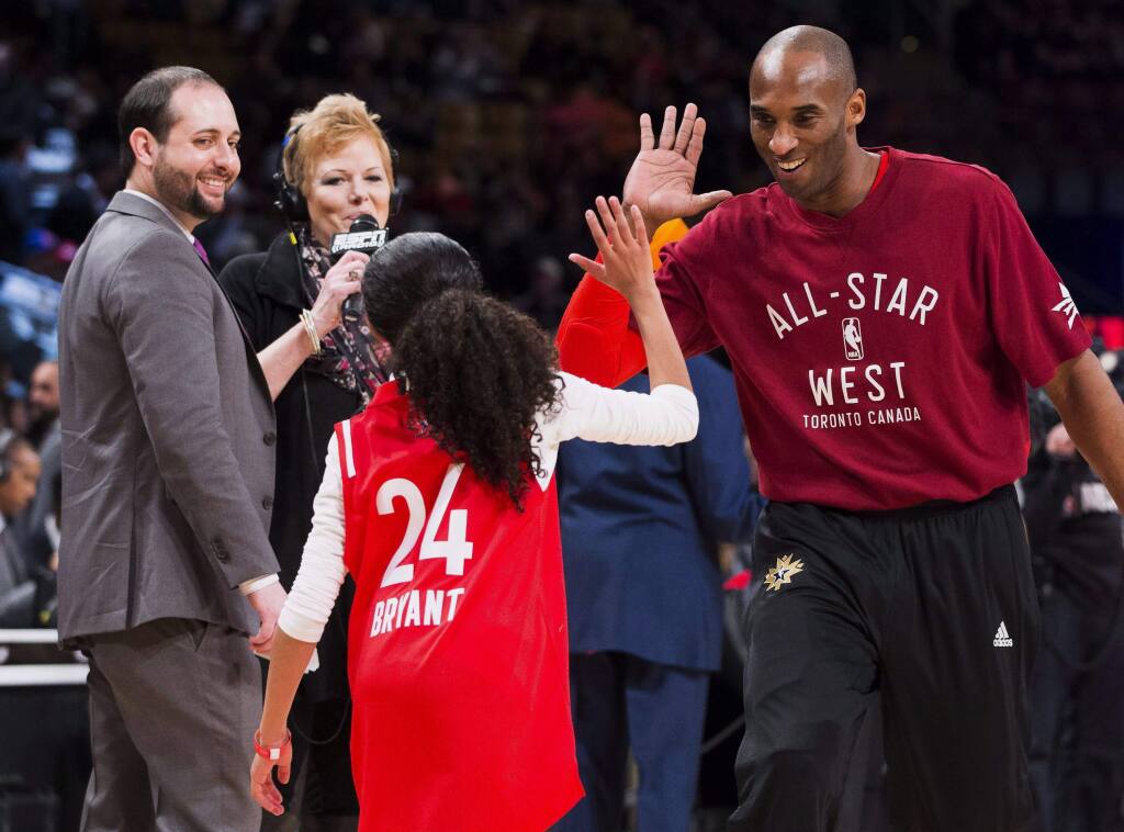Kobe Bryant's 13-year-old daughter, Gianna, was following in NBA