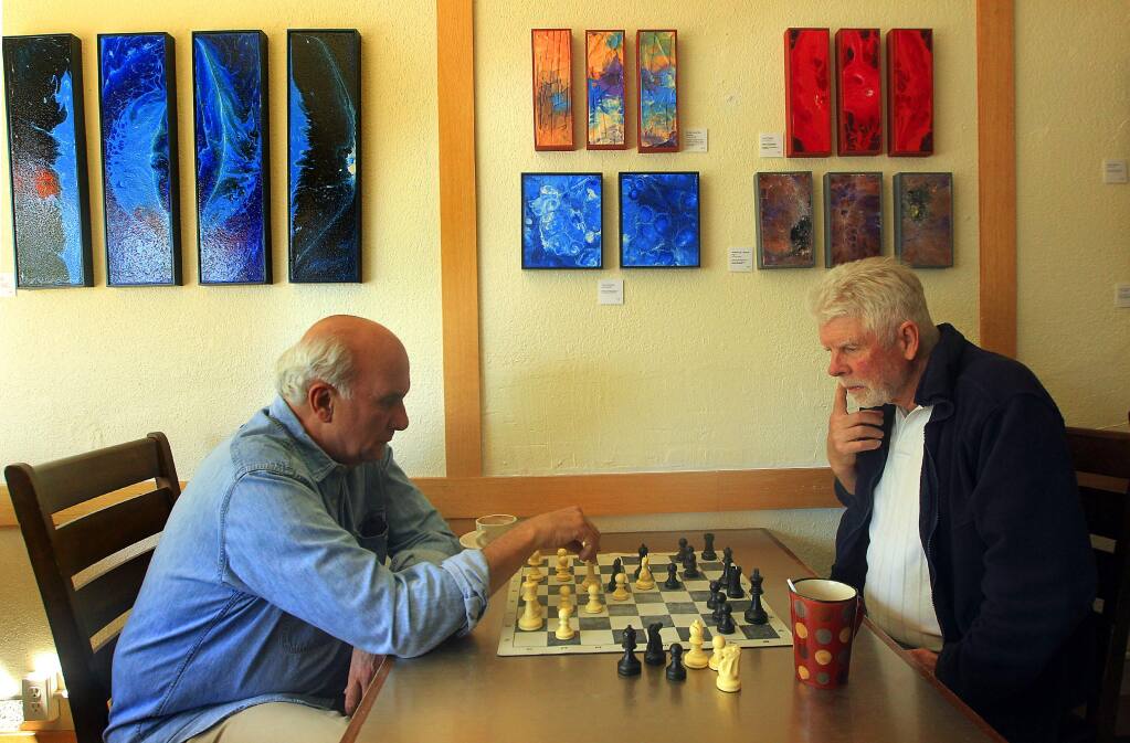 Chess players gather for coffee and a game in Santa Rosa