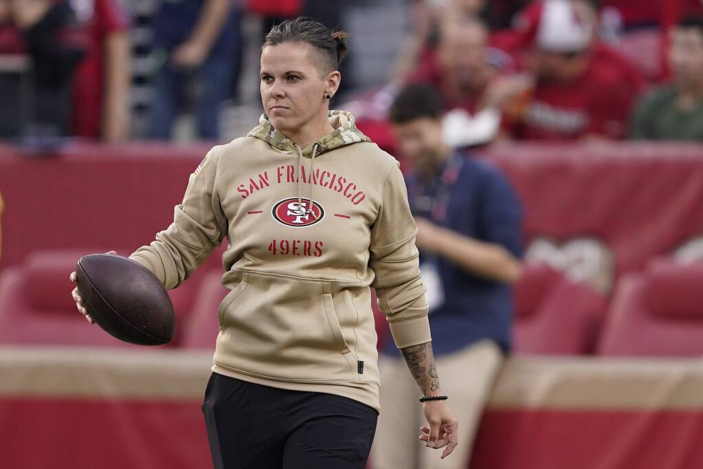 San Francisco 49ers' Katie Sowers becomes 1st female and 1st