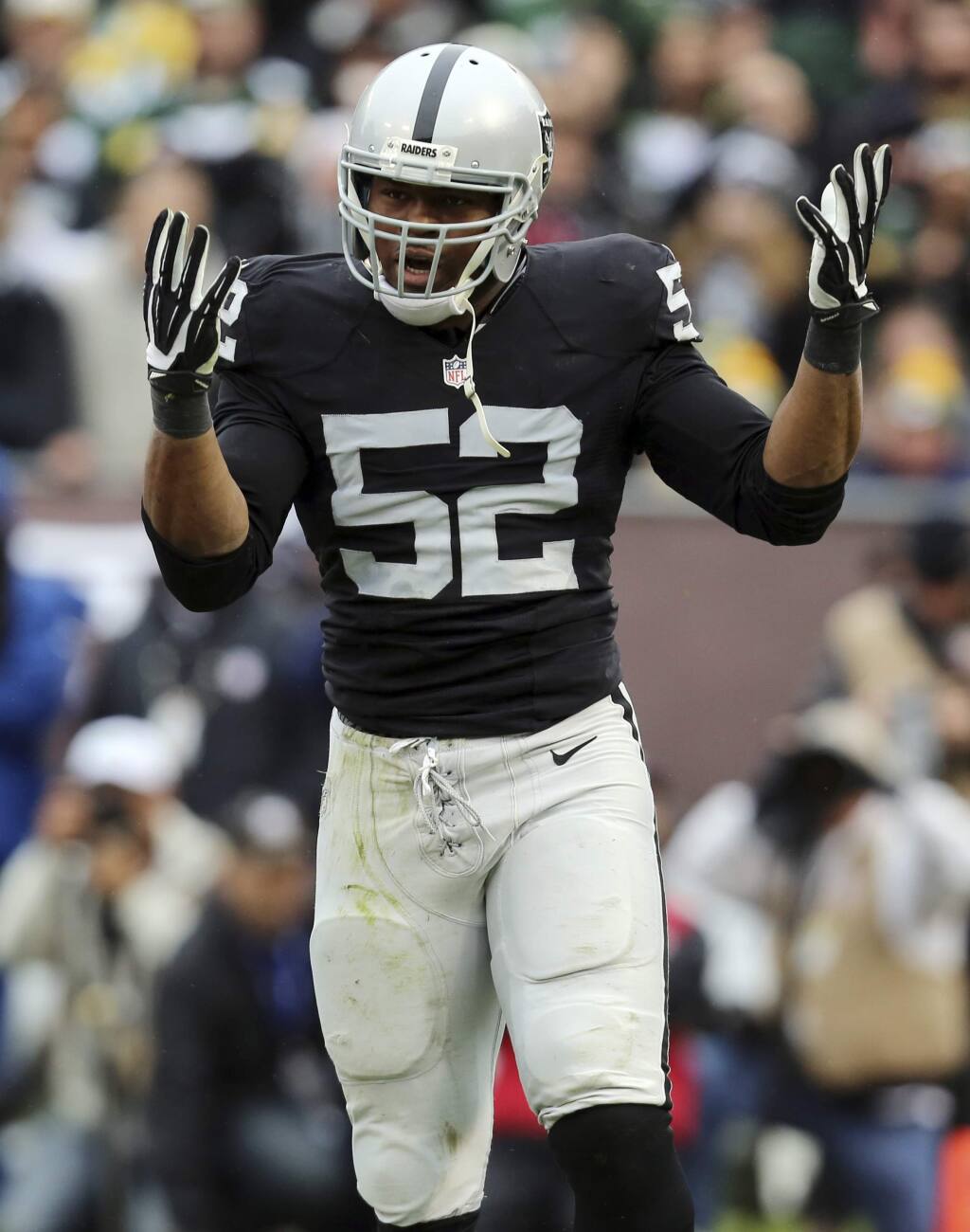 Twice as nice: Raiders' Khalil Mack an NFL All-Pro at two positions – The  Mercury News