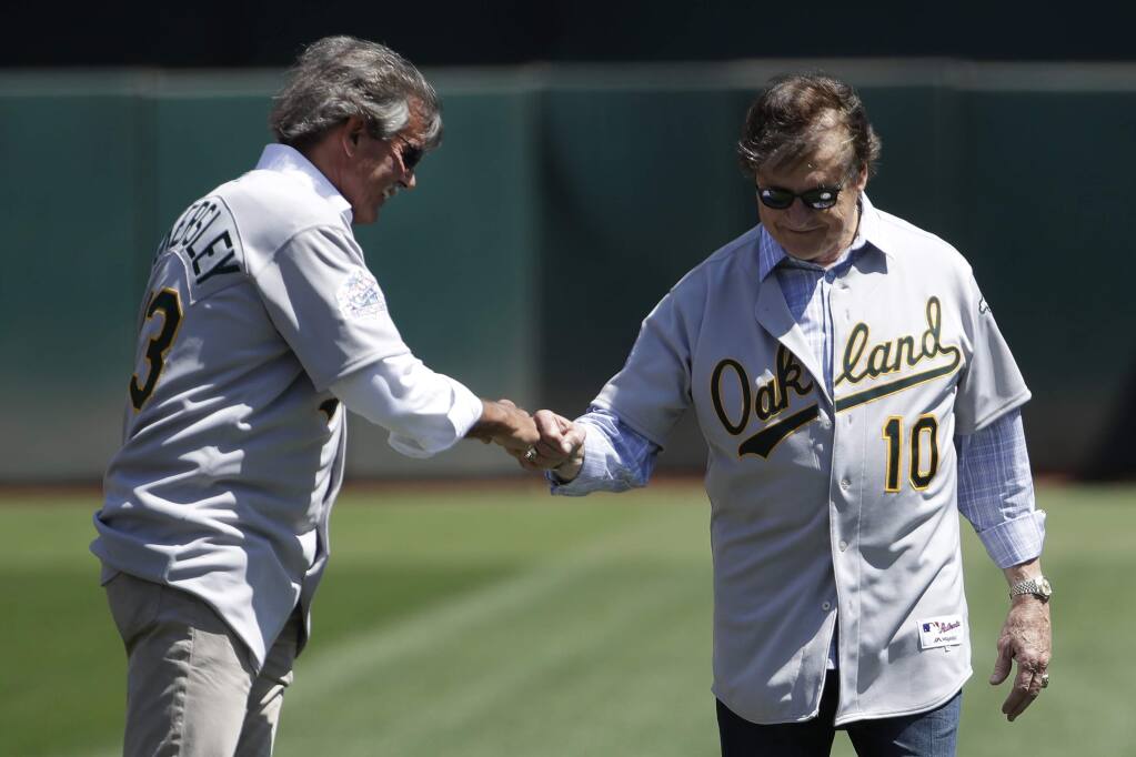 Tony La Russa and Dennis Eckersley, the manager and closer of the
