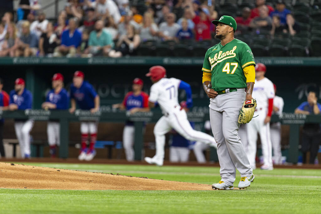 Rangers end skid with outburst against A's