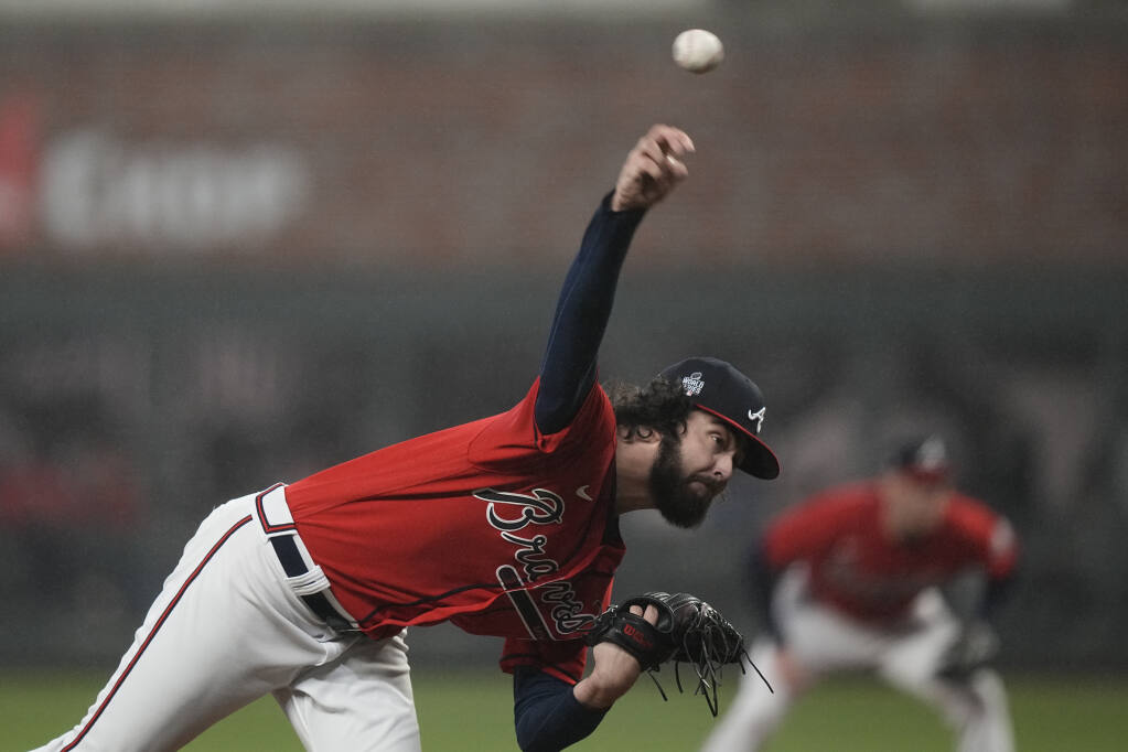 Braves throw 2-hitter, blank Astros 2-0 for 2-1 World Series lead