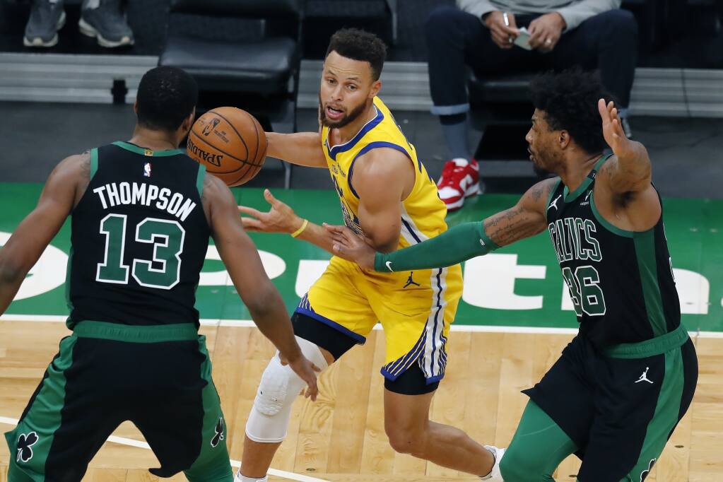 Watch: Steph Curry sinks incredible half-court shot against Celtics