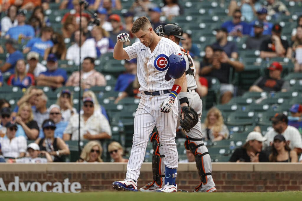 Tommy La Stella, Brandon Belt lead Giants past Cubs 15-4 for their