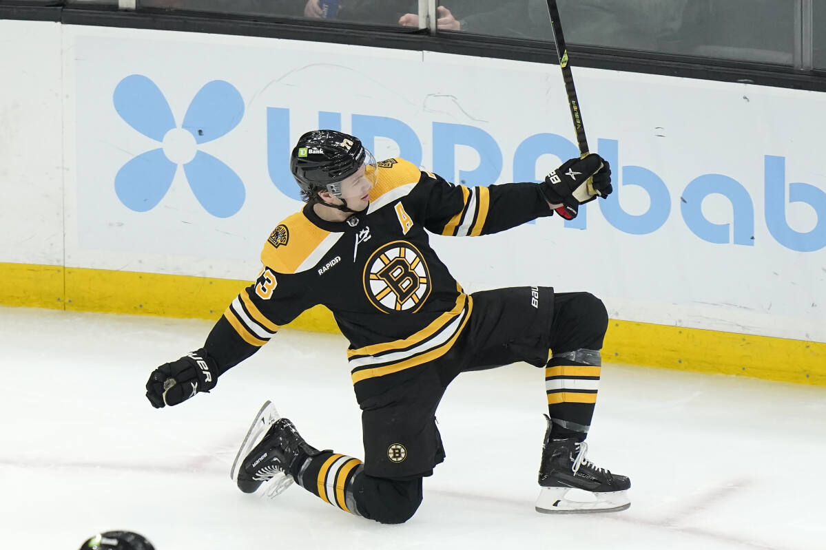 Charlie McAvoy pushing Derek Forbort off the ice after he lost his skate  blade last night : r/hockey
