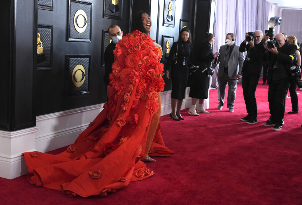 Cardi B sports sculptural couture on Grammys 2023 red carpet
