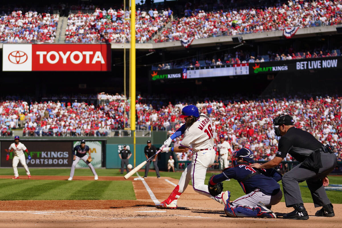Marsh Madness! Phillies beat Braves 8-3 in Game 4, into NLCS,  KSEE24