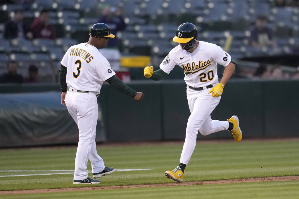 Langeliers hits game-winning HR in 9th as A's beat Blue Jays 5-4 to end  8-game skid