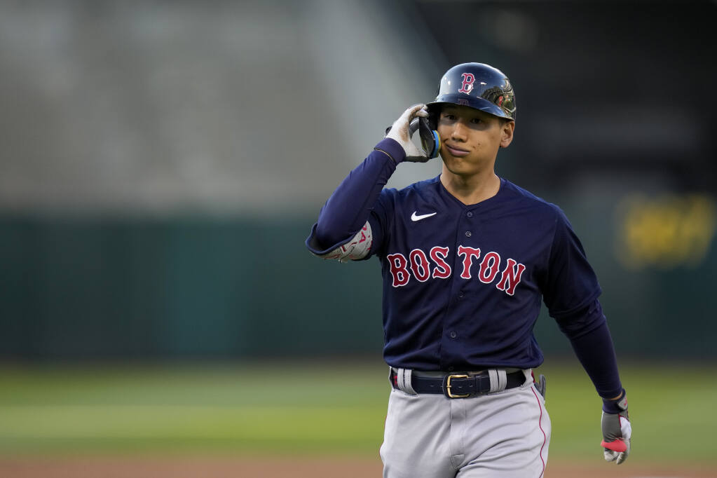 Masataka Yoshida of the Boston Red Sox during the first inning of