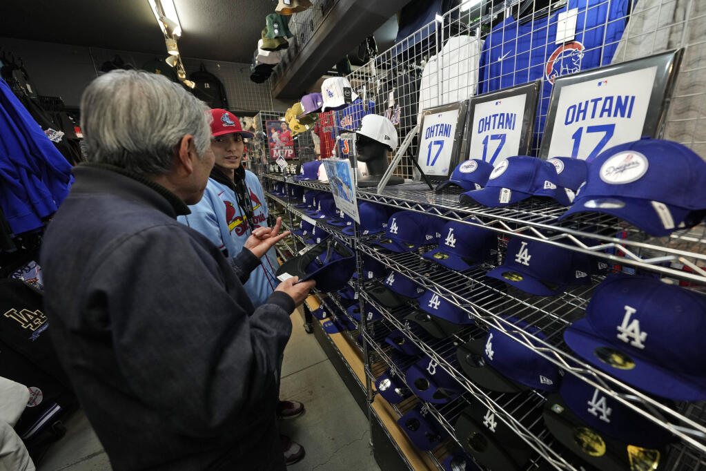 $510 Dodgers jerseys and $150 caps. Behold the price of being an Ohtani fan  in Japan - The Press Democrat