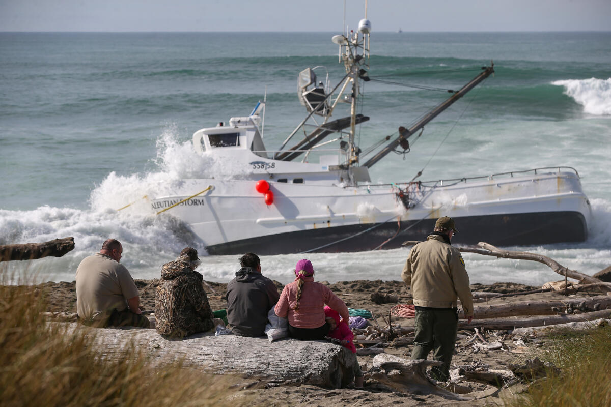 Fishing boat aground near Bodega Bay - The Press Democrat