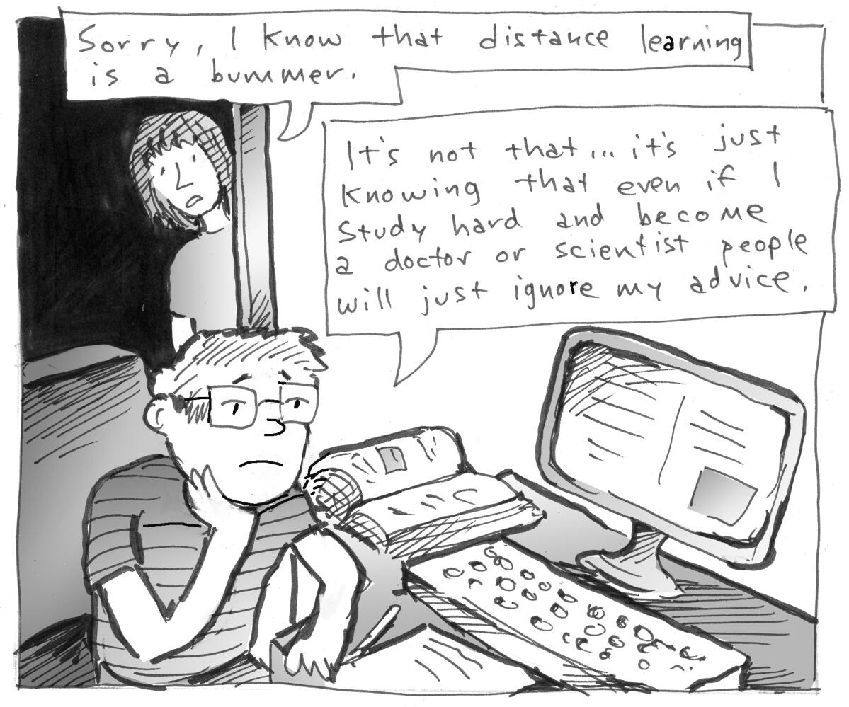 Editorial Cartoon: Distance learning