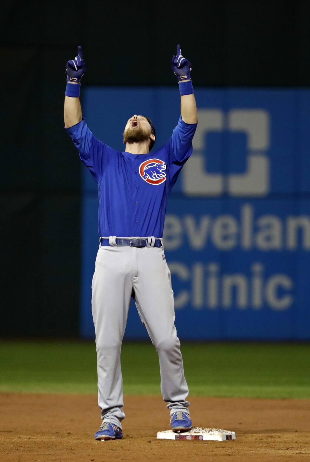 Chicago Cubs outfielder BEN ZOBRIST holds up his MVP trophy - Gold Medal  Impressions