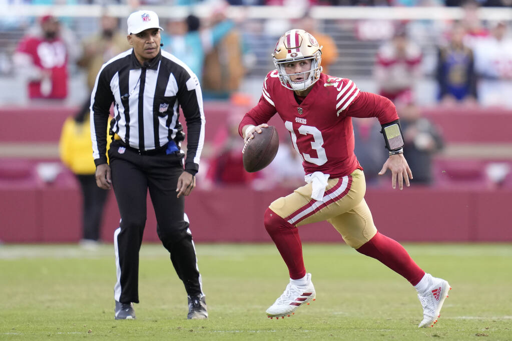 Jimmy Garoppolo out for year, Brock Purdy, defense lead streaking 49ers  past Dolphins