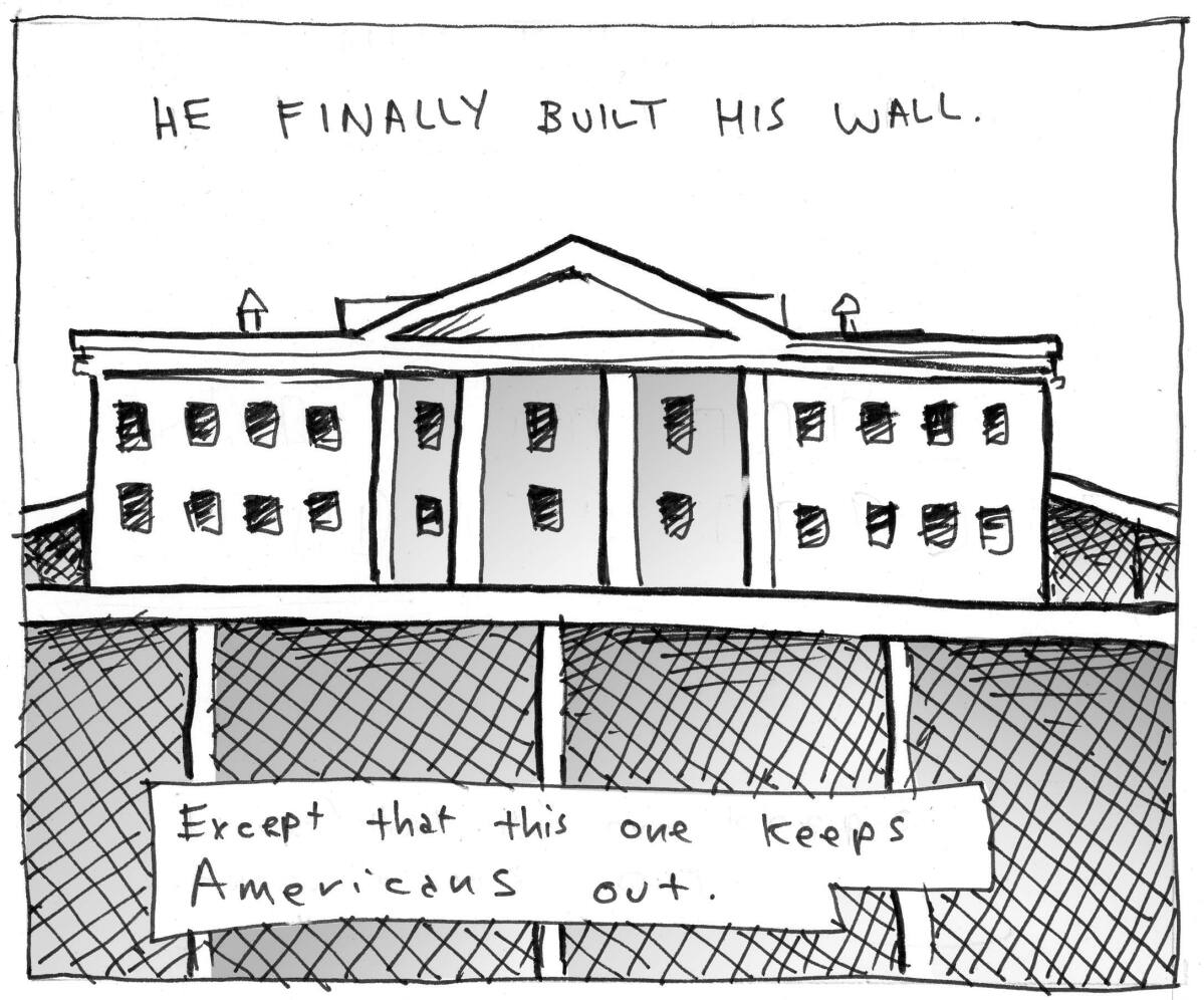 Editorial Cartoon: White House wall