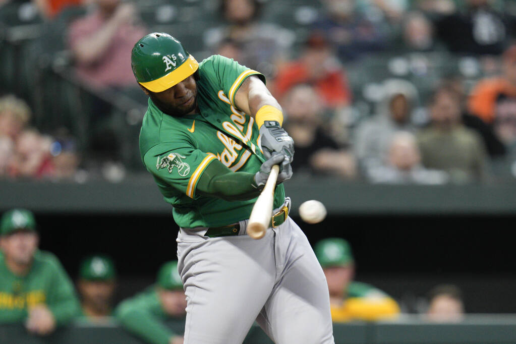 A's snap 6-game skid with 8-4 victory over Orioles