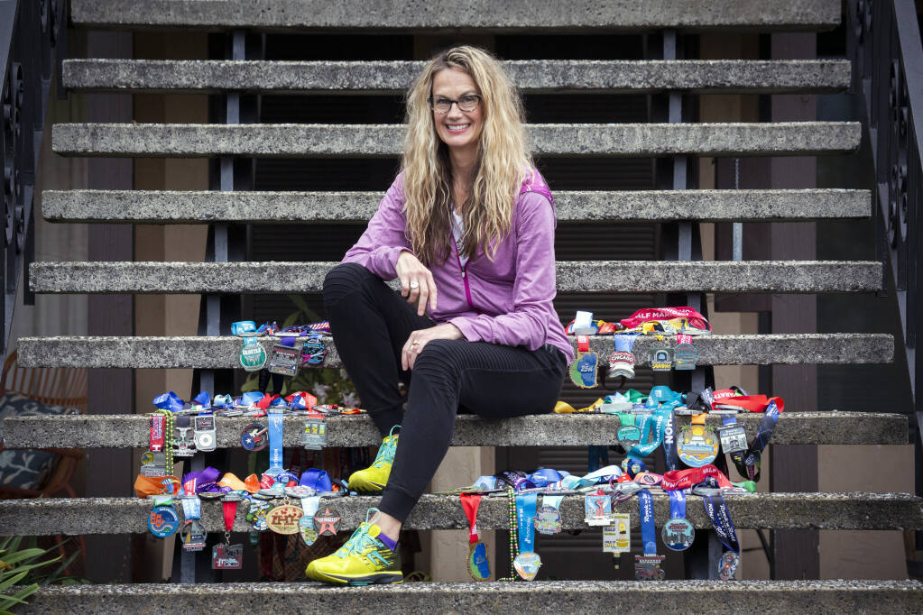 With some of her past medals is Gretchen Schoenstein, who will run her 100th half-marathon this
</p>

	</div>

	<a href='http://iwonderwoman.com/running-through-the-pain-to-100th-half-marathon/' class='oxy-read-more'>Read More</a>
  
  <div style=