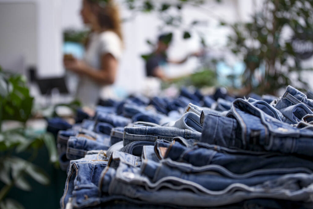 “A lot of our friends were buying secondhand clothing online,” says Laura Whalen, co-owner of NooNoo, a secondhand children’s clothing boutique located in the Watershed in Petaluma, describing the inspiration for the store._ Monday, July 24, 2023._(CRISSY PASCUAL/ARGUS-COURIER STAFF)