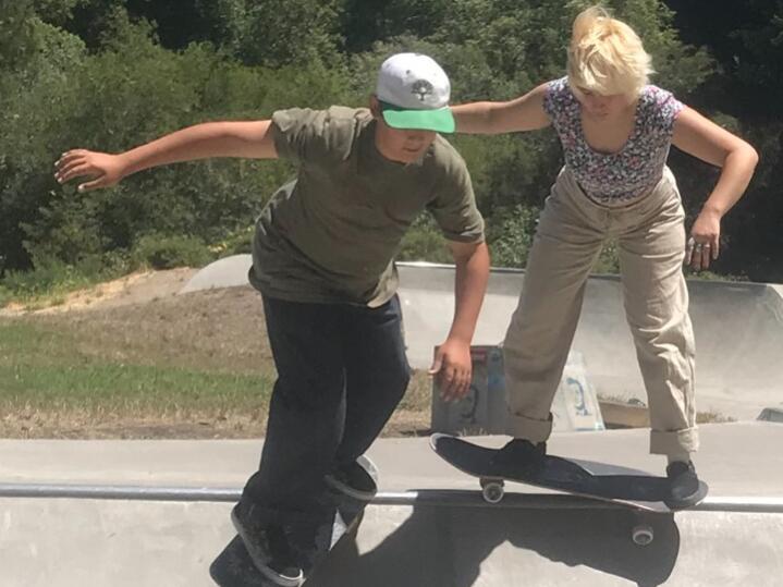 Milo and Millie Munson are active skaters at the Monte Rio Creekside Skatepark. Photo courtesy Milo Munson.