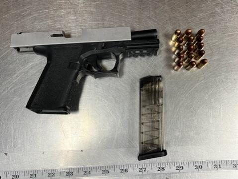 A 9mm Polymer 80 ghost gun was located under the driver's seat in Santa Rosa on May 6, 2022 after a vehicle chase. (Santa Rosa Police Department)