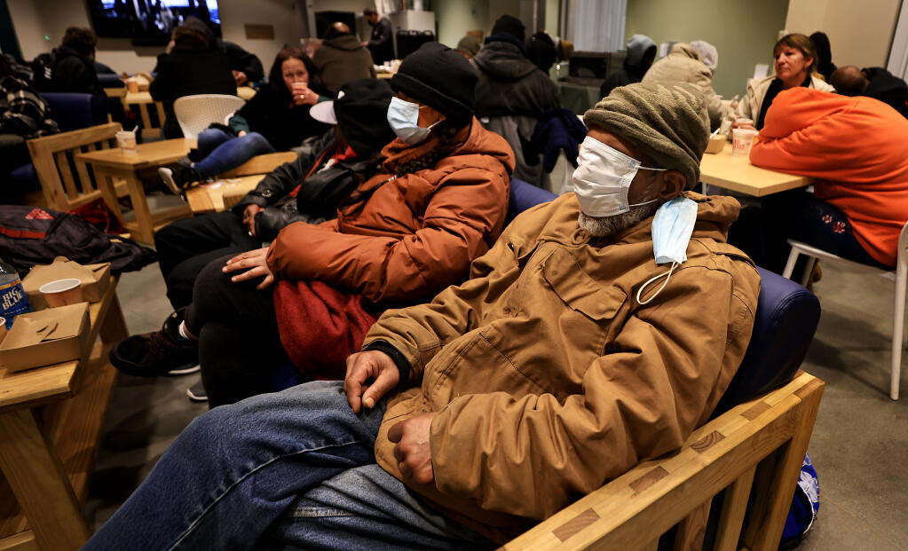 To battle sub-freezing temperatures this winter, Catholic Charities opened a warming center at Caritas Village, Thursday, Dec. 15, 2022. (Kent Porter / The Press Democrat)