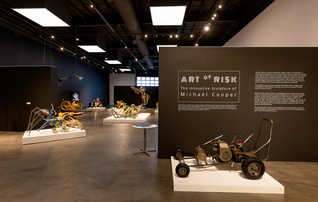Museum of Sonoma County in Santa Rosa celebrated its 38th anniversary with free admission to the new exhibit “Art of Risk: The Innovative Sculpture of Michael Cooper,” Thursday, Jan. 12, 2023. (John Burgess/The Press Democrat)