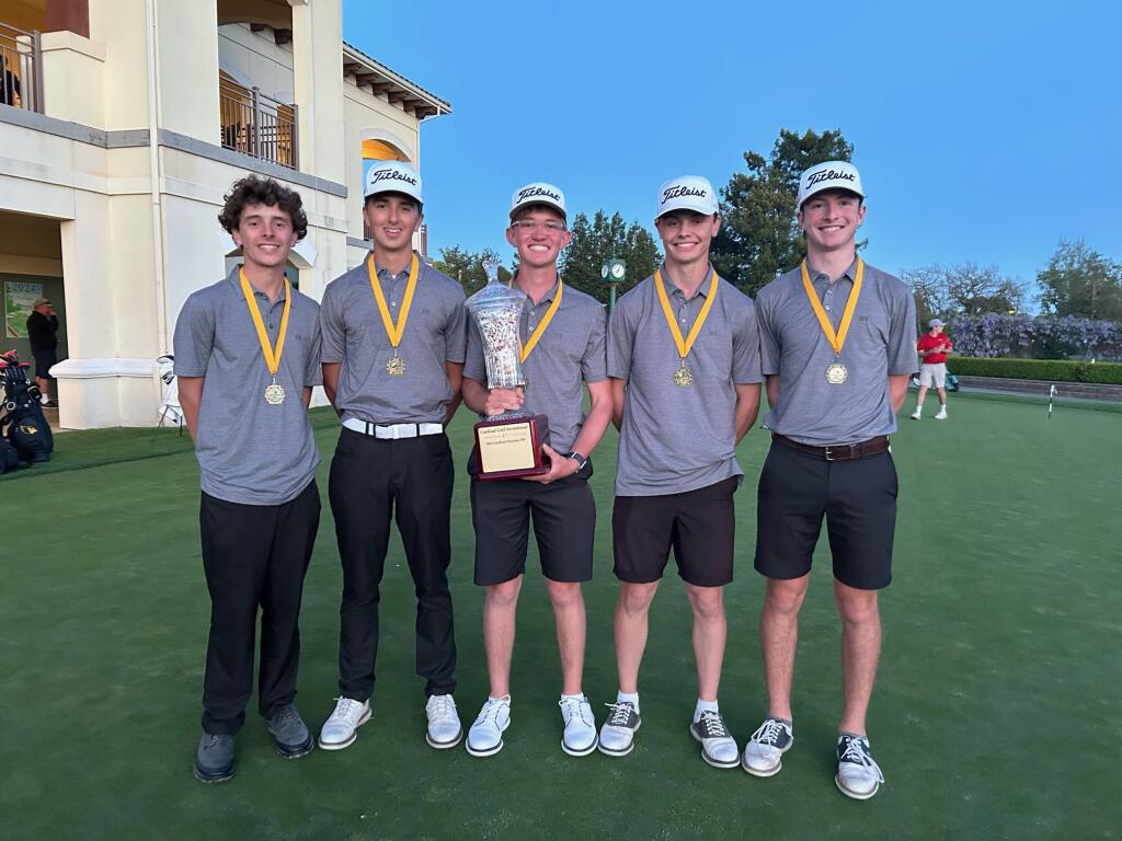The Cardinal Newman boys golf team prevailed in its own tournament Wednesday, April 17, 2024, at Santa Rosa Golf and Country Club. (Cardinal Newman Golf)