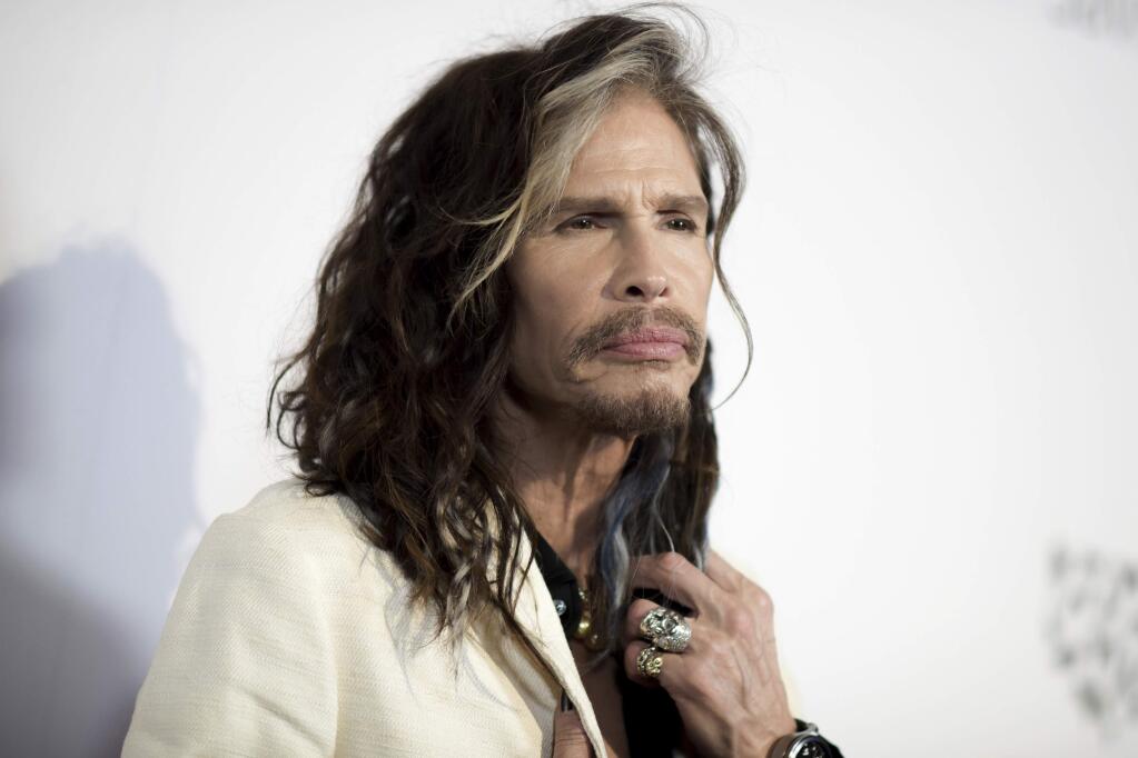 FILE - In this May 7, 2016, file photo, Steven Tyler attends 'To the Rescue: Saving Animal Lives' Gala and Fundraiser held at Paramount Pictures Studio in Los Angeles. Tyler is again demanding that President Donald Trump stop using the band's songs at rallies. Tyler's attorney sent a cease-and-desist letter to the president Wednesday, Aug. 22, 2018, a day after the song “Livin' on the Edge” was heard playing at a Trump rally in West Virginia. (Photo by Richard Shotwell/Invision/AP, File)