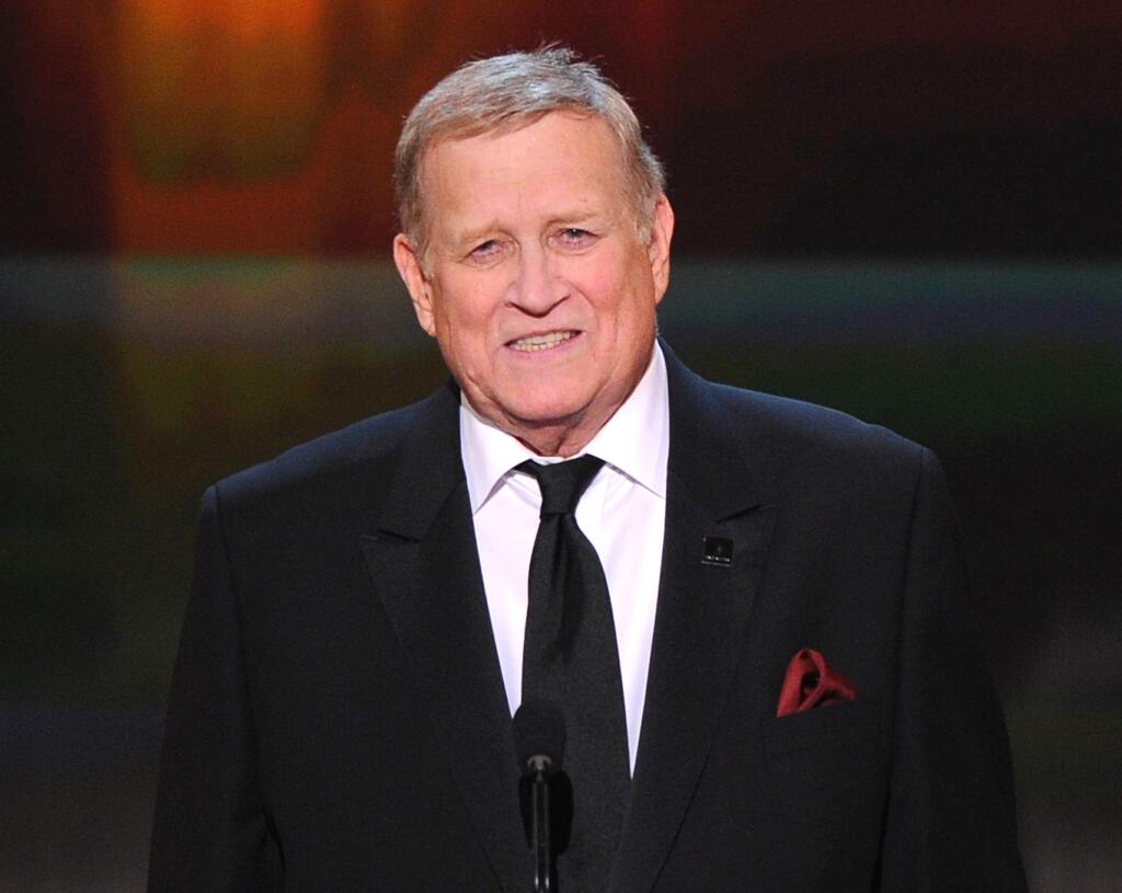 FILE - In this Jan. 25, 2015 file photo, Screen Actors Guild President Ken Howard speaks at the 21st annual Screen Actors Guild Awards in Los Angeles. Howard, who starred in 1970s series The White Shadow and has led the Screen Actors Guild for years, died, Wednesday, March 23, 2016, at age 71. No cause of death was given. (Photo by Vince Bucci/Invision/AP, File)